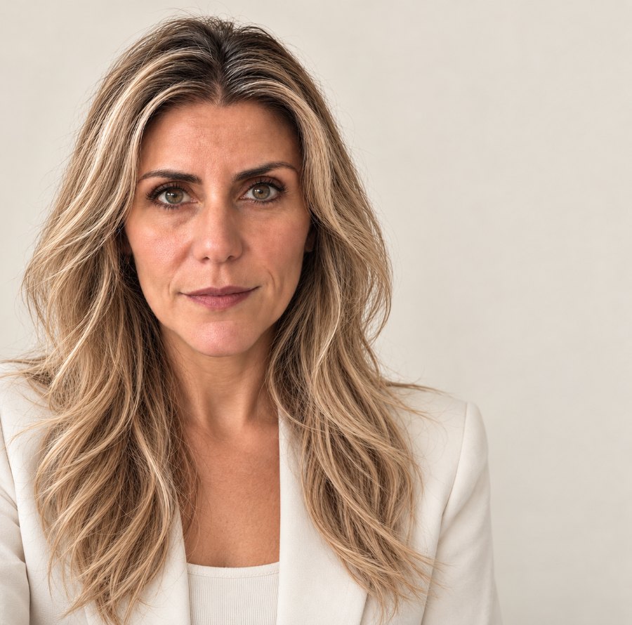 Portrait of Filipa Faustino on a light ivory background